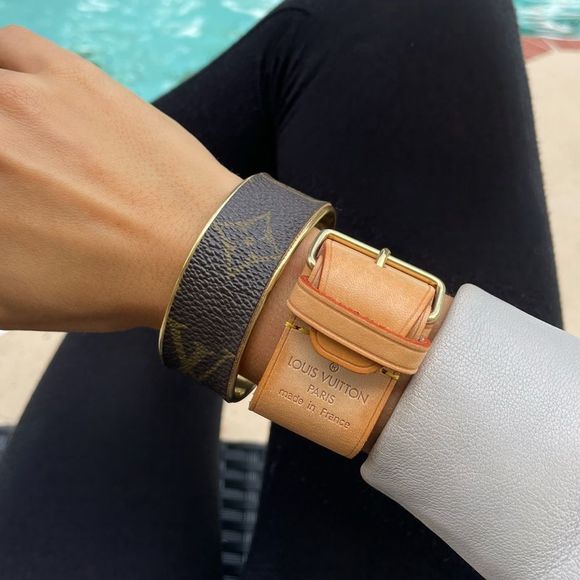 Louis Vuitton Monogram Leather Cuff Bracelet